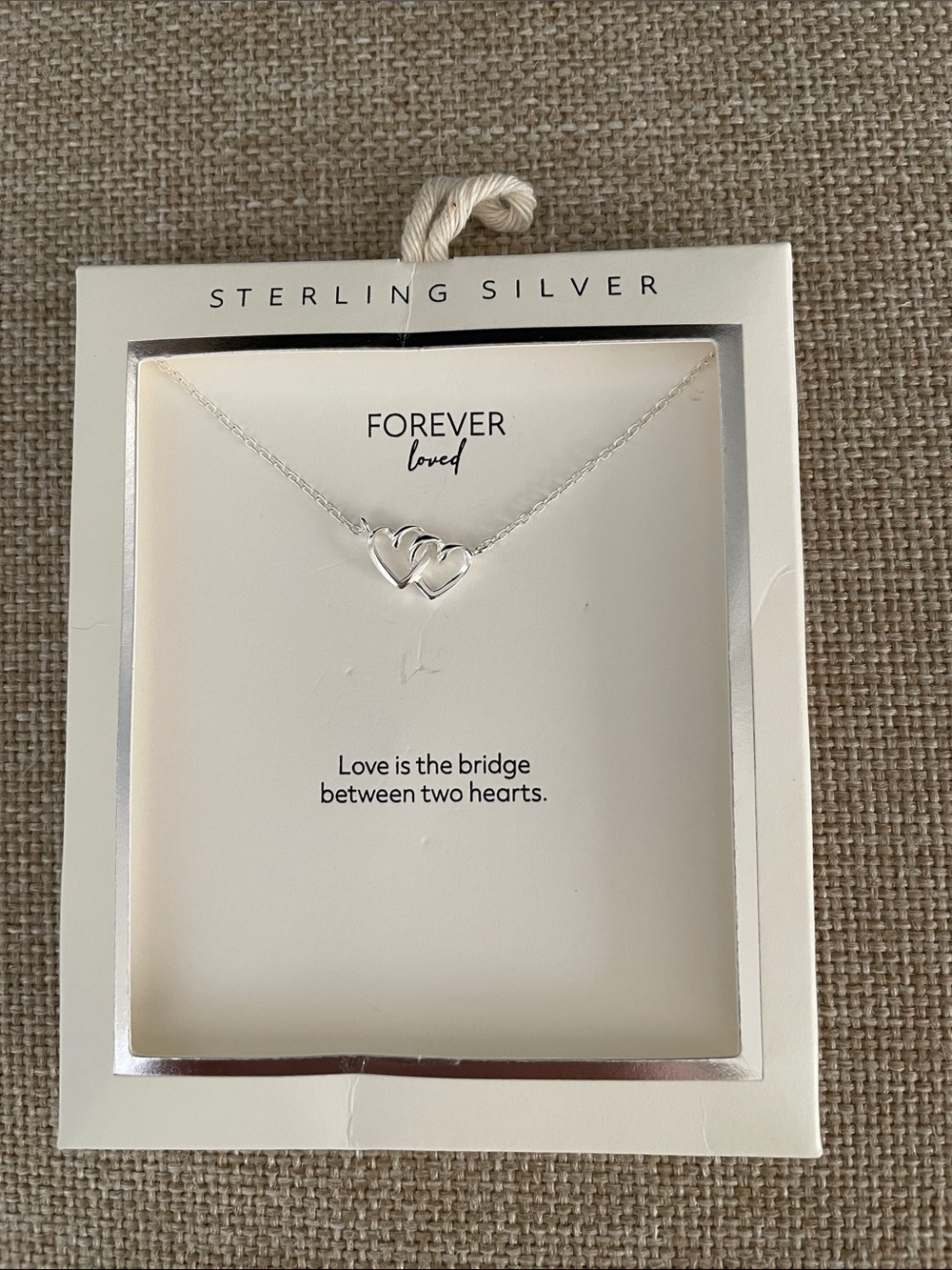 Silver Interlocking Heart Necklace - Silver